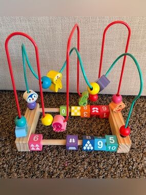 Colorful wooden Bead Maze Baby Toy
